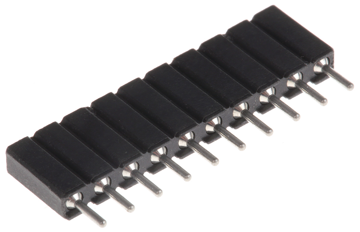 10 Way Preci-Dip Straight Through Hole 2.54 mm Pitch SIL Socket 150V dc, Solder, 3A