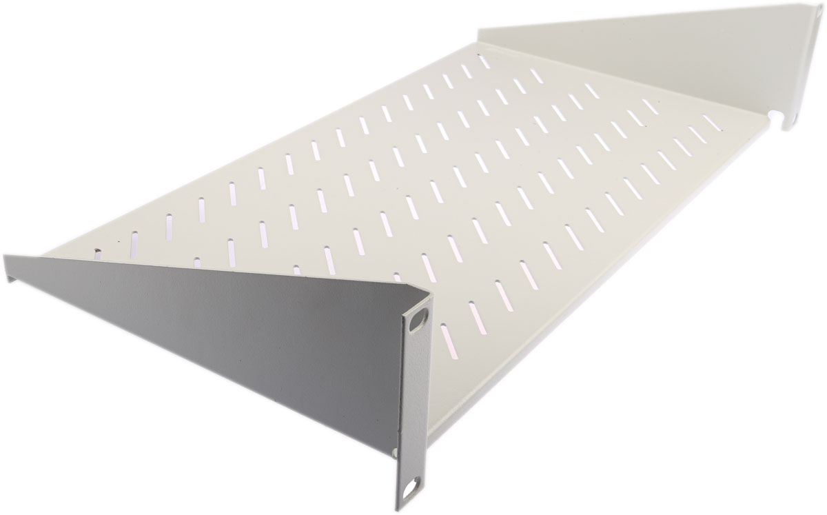 802-0273 RS PRO Grey Cantilever Shelf, 2 U, 25kg Load, 483mm x 250 mm