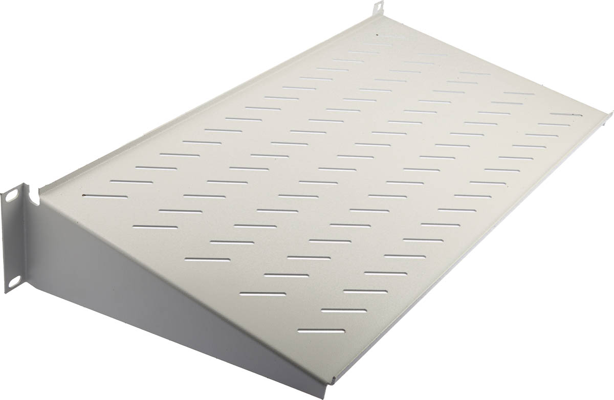 802-0273 RS PRO Grey Cantilever Shelf, 2 U, 25kg Load, 483mm x 250 mm