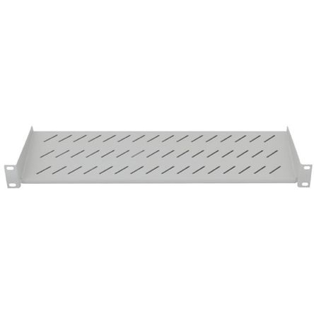 RS PRO Grey Cantilever Shelf, 2 U, 25kg Load, 483mm x 400 mm