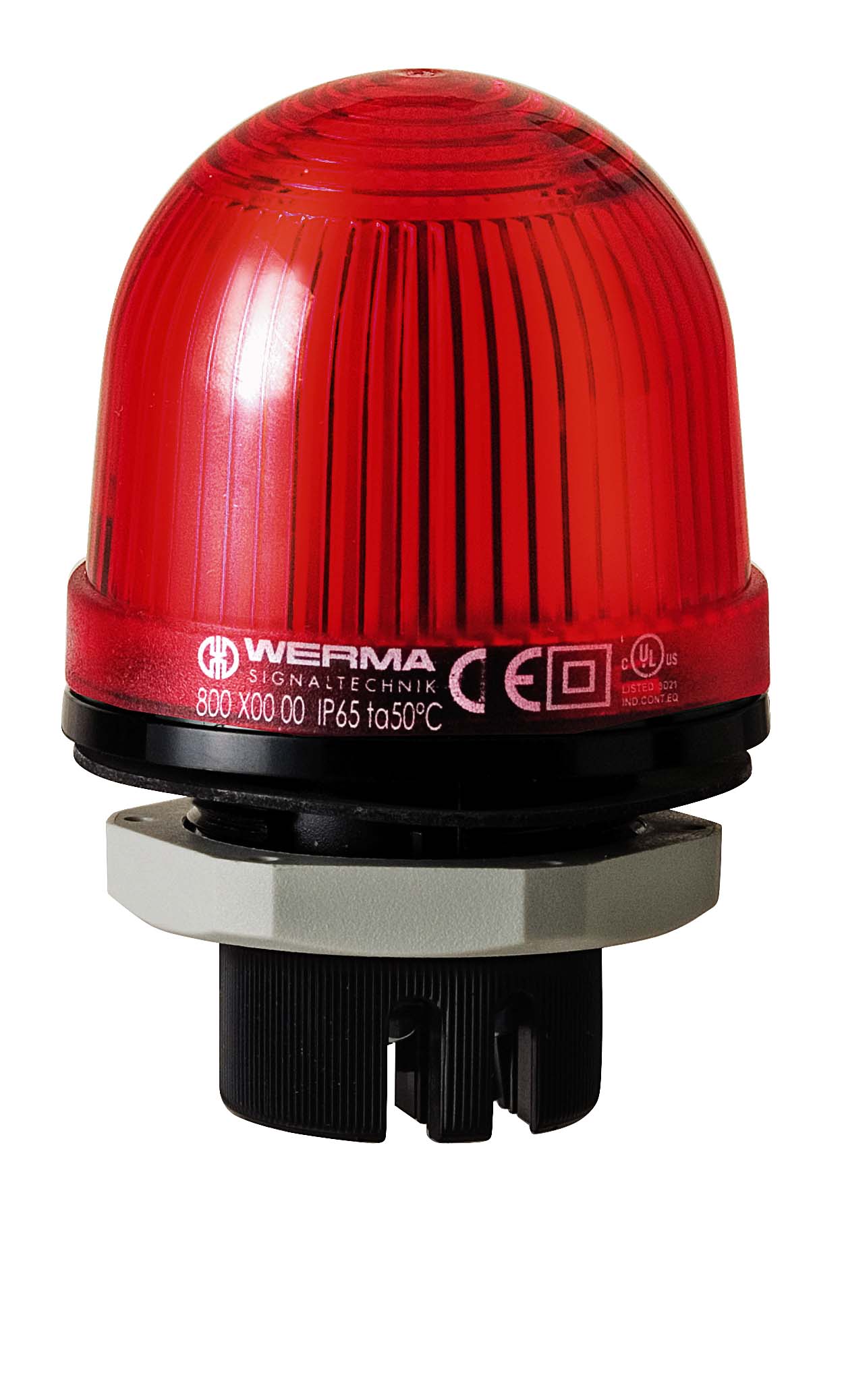 Werma 802 Series Red Flashing Beacon 230V, Xenon Bulb Built-In, IP65