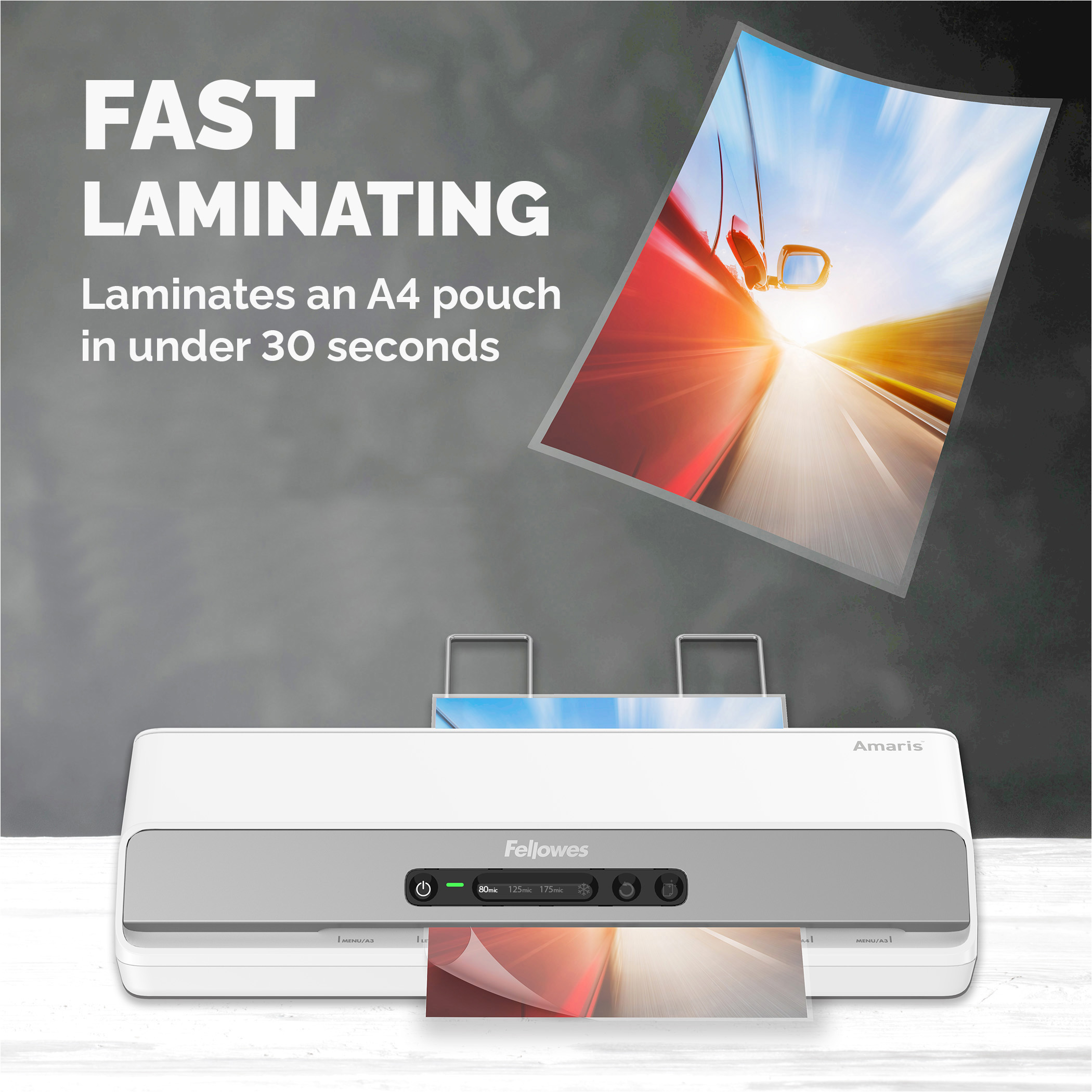 8058601 Fellowes AMARIS A3 Hot A3 Laminator White, Grey
