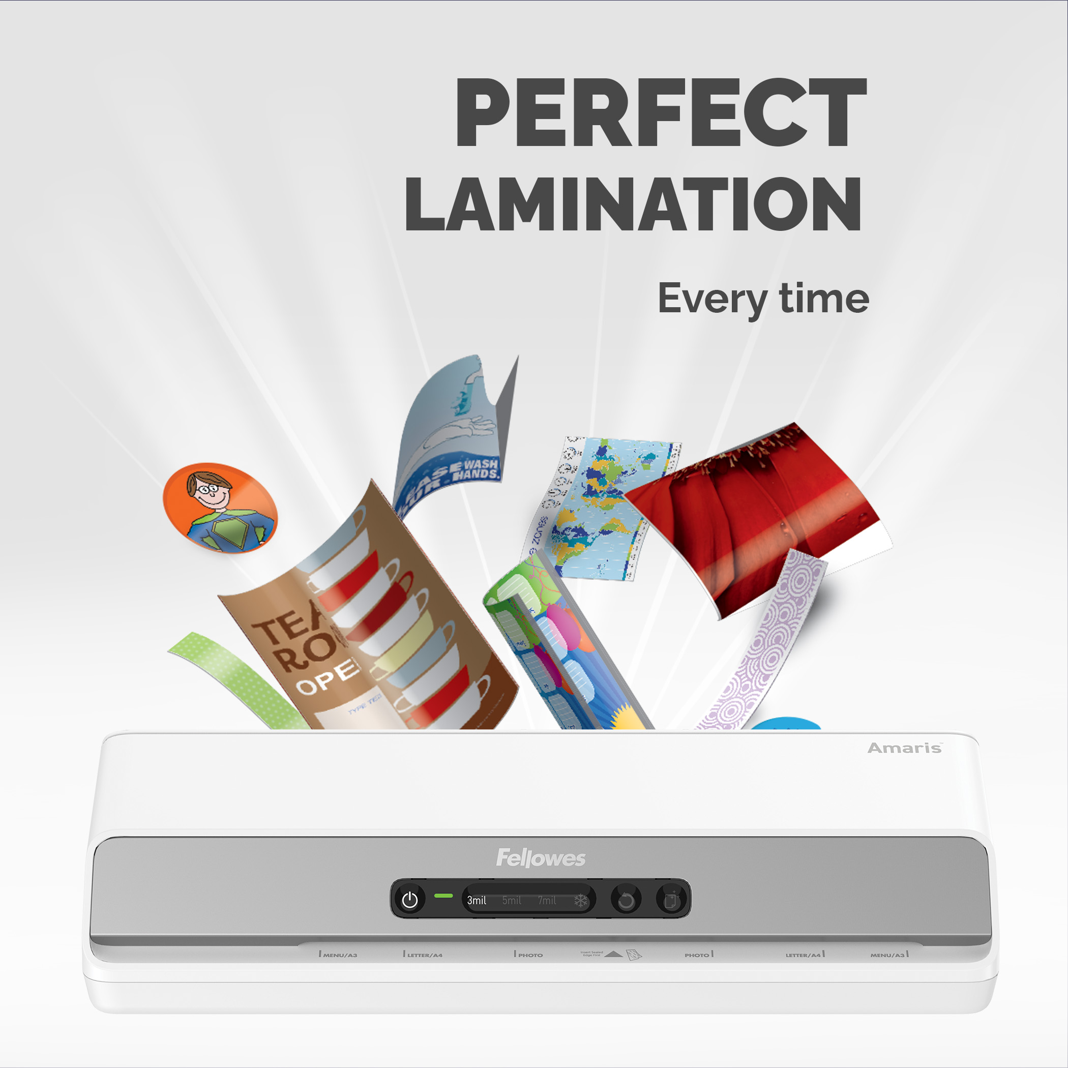 8058601 Fellowes AMARIS A3 Hot A3 Laminator White, Grey
