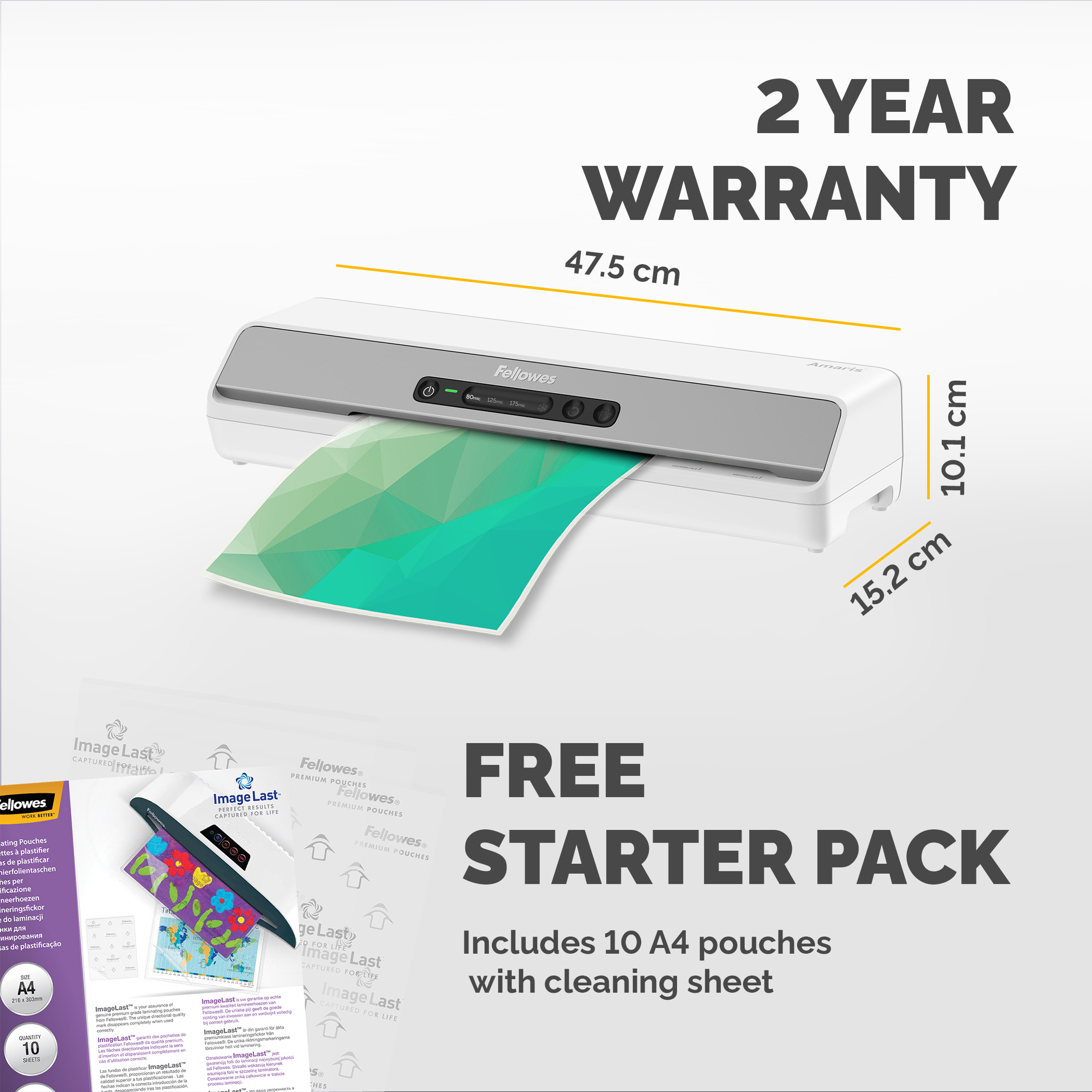 8058601 Fellowes AMARIS A3 Hot A3 Laminator White, Grey