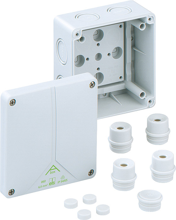 Spelsberg Abox 060-L Series White Polypropylene Junction Box, IP66, 127 mm, 127mm 70 mm
