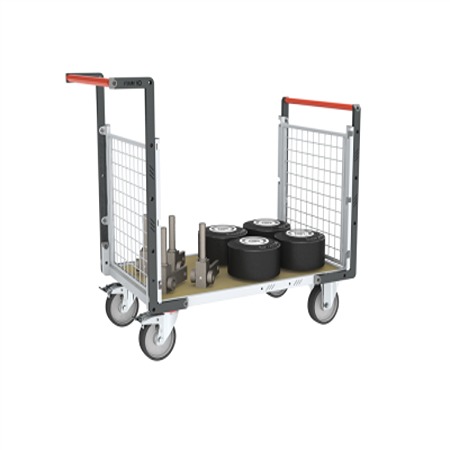 FIMM 1 Steel 2 Fixed + 2 Swivel with Brake Trolley, 1075 mm, 500 kg Load, 755 mm