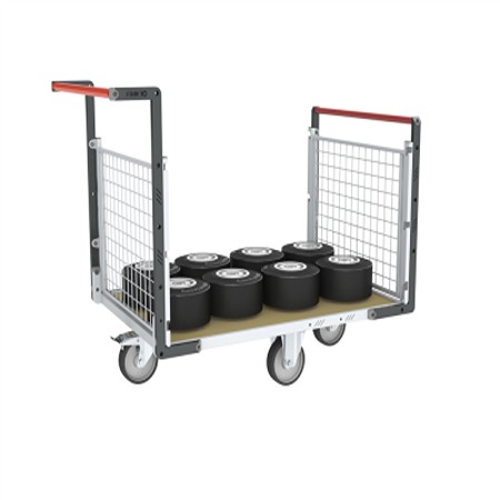 FIMM Steel 2 Fixed + 2 Swivel with Brake Trolley, 1000 mm, 500 kg Load, 600 mm