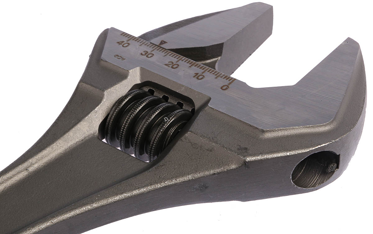 8074-ip Bahco Adjustable Spanner, 380mm Overall, 44 mm Jaw Capacity, Metal Handle Non-Sparking