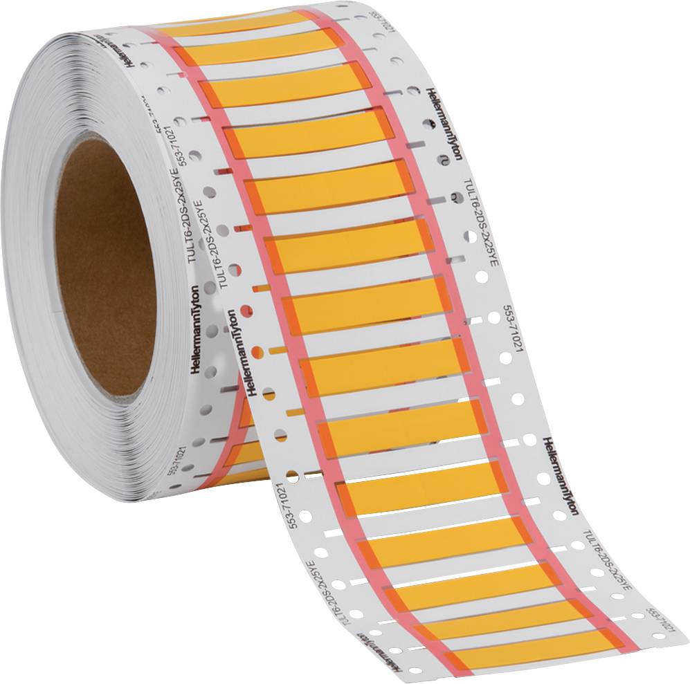 HellermannTyton TLFX DS Heat Shrink Cable Marker, Yellow, 3 → 9mm Cable, 553-71027 TULT9-3DS-2X25YE-PO-X-YE