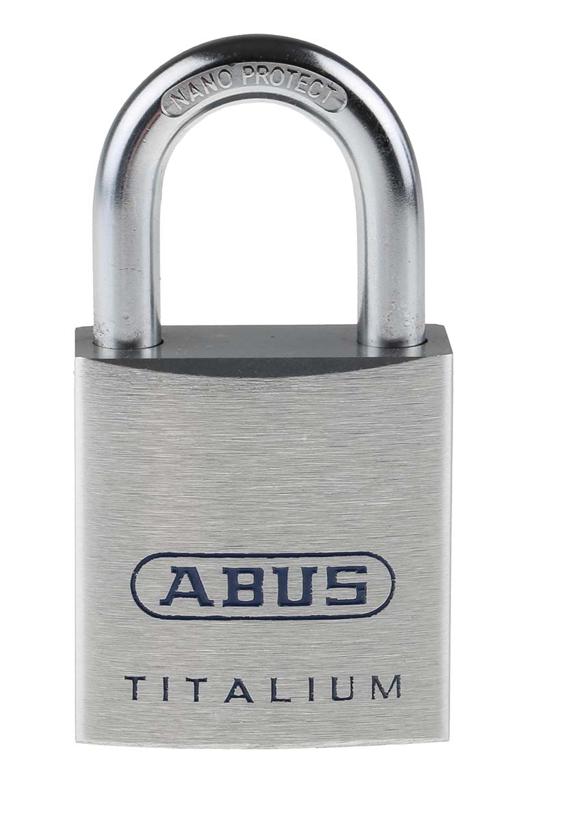 ABUS Keyed Titalium Weatherproof Padlock Weatherproof Keyed Alike, 7 mm Shackle, 4mm Body