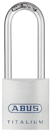 ABUS Key Titanium Weatherproof Padlock Weatherproof, 7 mm Shackle, 4 mm Body