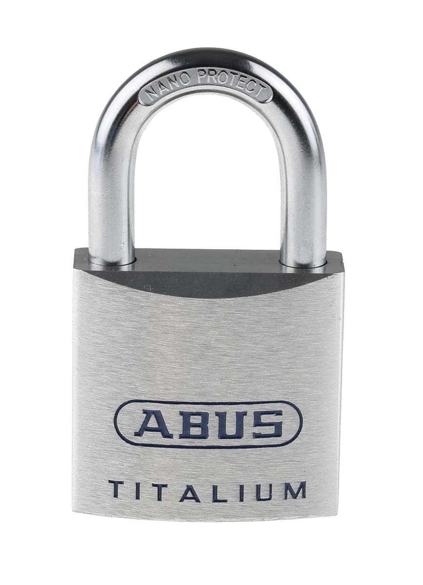 ABUS Key Titanium Weatherproof Padlock Weatherproof Keyed Alike, 8 mm Shackle, 45mm Body