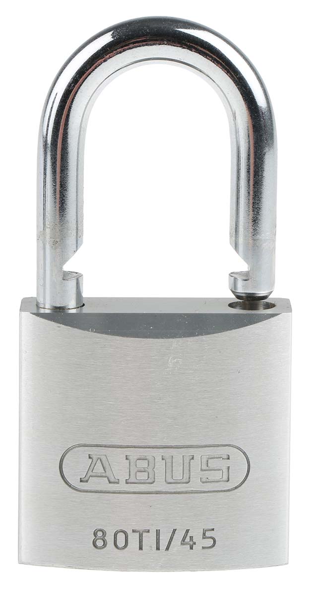 80ti45 ABUS Keyed Titalium Weatherproof Padlock Weatherproof, 8 mm Shackle, 45mm Body