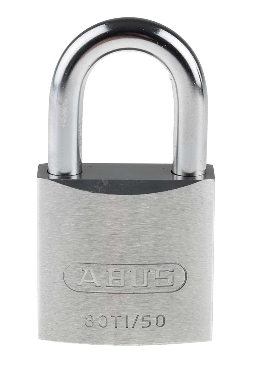 80ti50-ka8011 ABUS Keyed Titalium Weatherproof Padlock Weatherproof Keyed Alike, 9.5 mm Shackle, 50mm Body