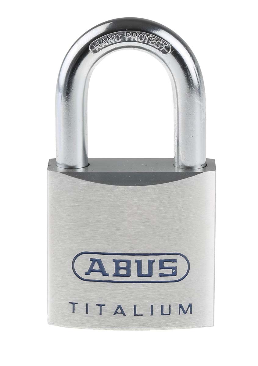ABUS Keyed Titalium Weatherproof Padlock Weatherproof, 9.5 mm Shackle, 50mm Body