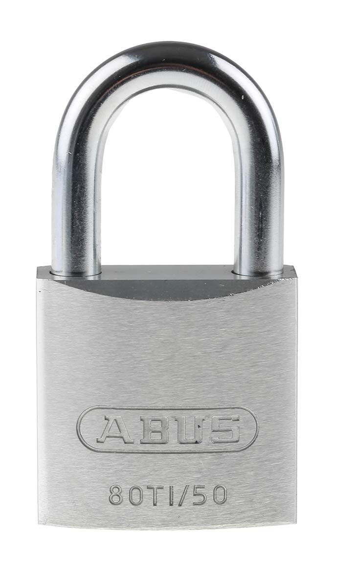 80ti50 ABUS Keyed Titalium Weatherproof Padlock Weatherproof, 9.5 mm Shackle, 50mm Body