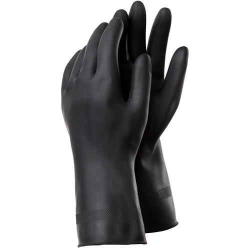 Tegera 81000 Black Latex Work Gloves, Size 7.5