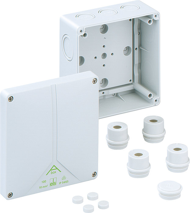 Spelsberg Abox 100-L Series Grey Polystyrene Junction Box, IP65, 152 mm, 152mm 80 mm