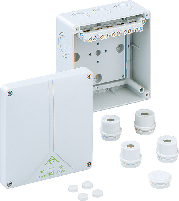 Spelsberg Abox 100-10² Series Grey Polystyrene Junction Box, IP65, VDE, 152 mm, 140mm 80 mm