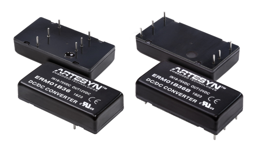 Artesyn ERM DC-DC Converter, 15V dc/ 1.33A Output, 40 → 160 V dc Input, 20W, Through Hole, +85°C Max Temp -40°C