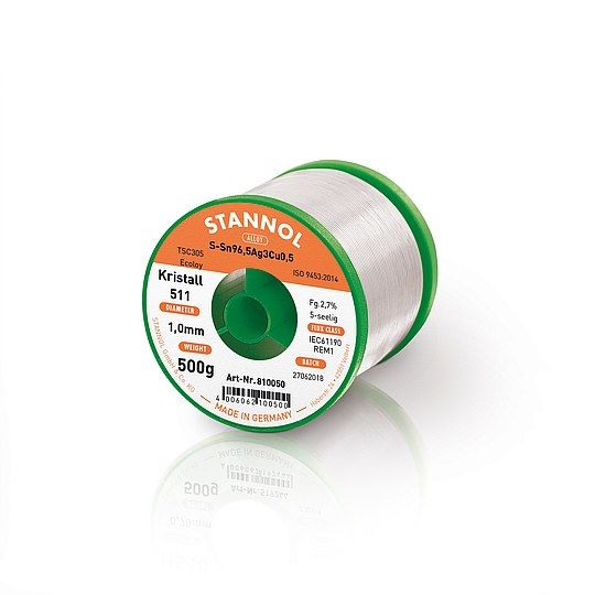 Stannol Wire, 0.5 mm Lead Free Solder, 217 °C Melting Point