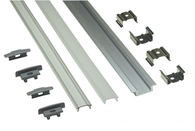 PowerLED LED Mount EXT for Cove Lighting, Shelve Lighting, Skirting Board Lighting, Under Cabinet Lighting 1000 x 17.3mm