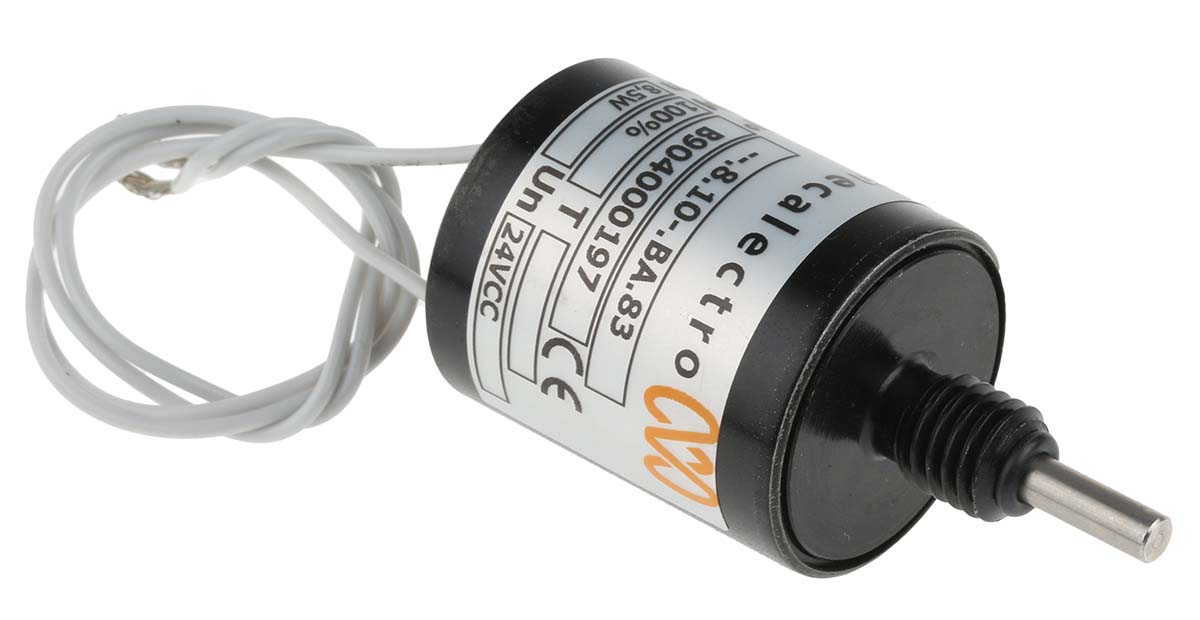 810ba83 Mecalectro Linear Solenoid, 24V dc 63 mm