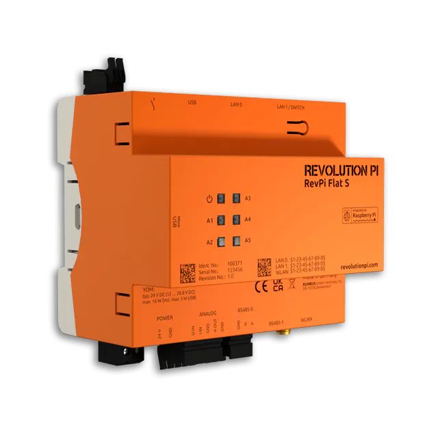Revolution PI PR100, Industrial Computer, 11W, Arm Cortex A72 Broadcom BCM2711 Quad-core 1.5 GHz, 32 GB