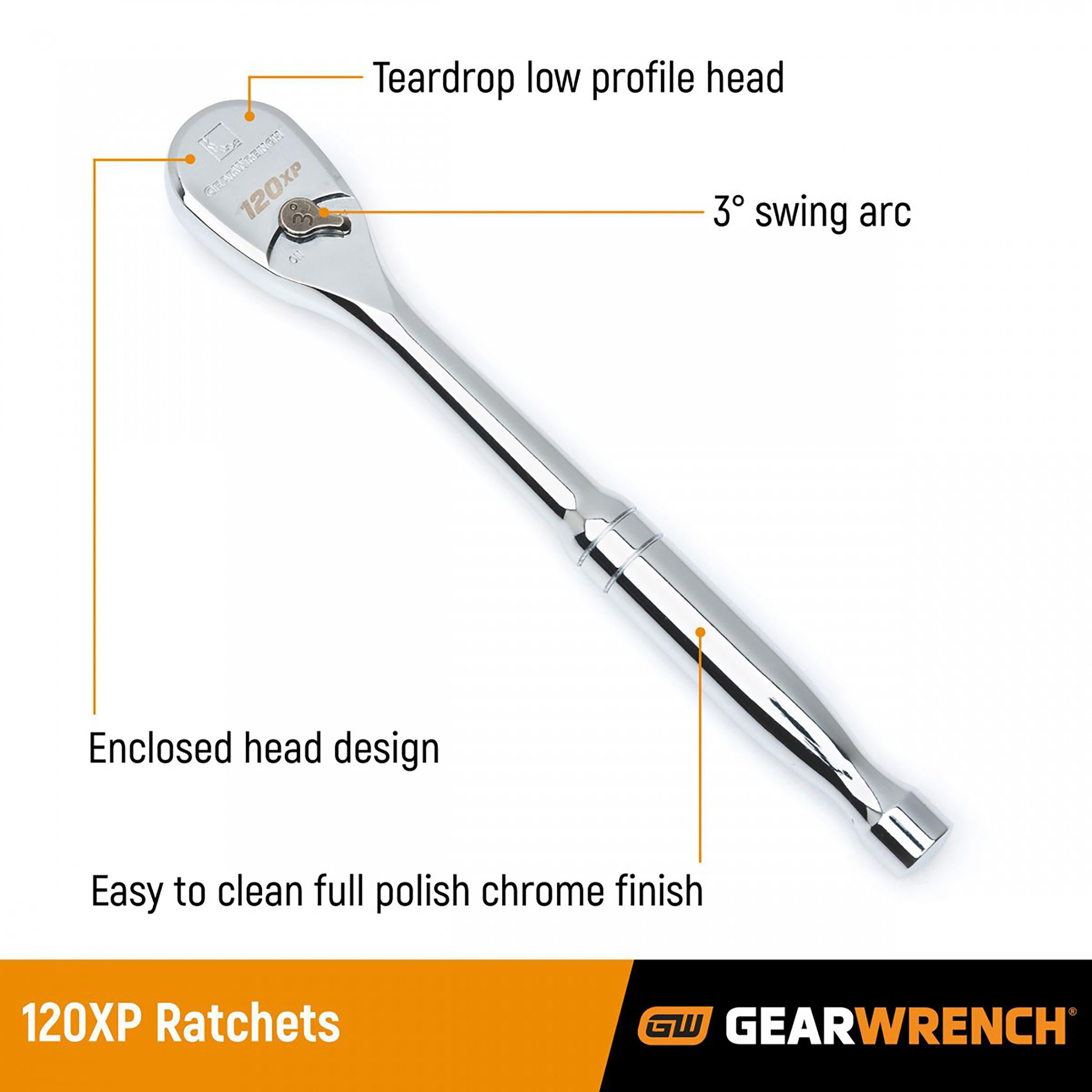 81211p GearWrench 3/8 in Ratchet with Ratchet Handle, 8.38in Overall