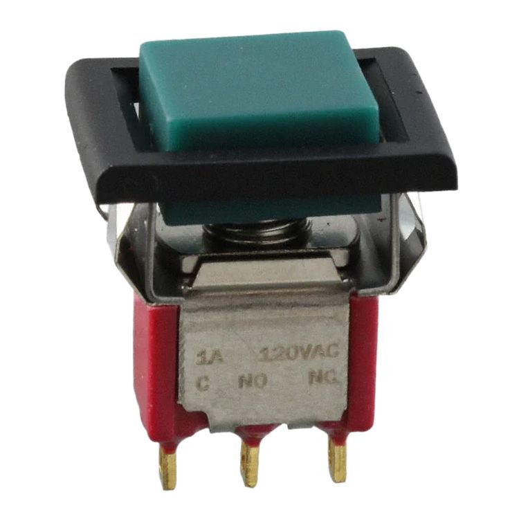 C & K 8020 Series Pushbutton, Momentary, Panel Mount, 15.24 x 12.70 mm Cutout, SPDT, 28 V 120 V