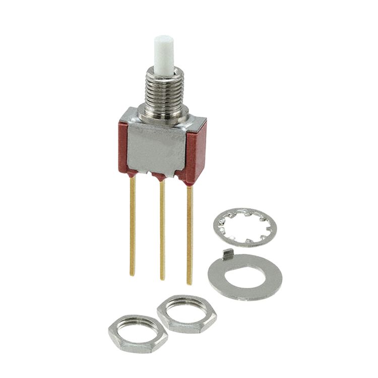 C & K 8020 Series Pushbutton, Momentary, Panel Mount, 6.35 mm Cutout, SPDT, 20 V 20 V