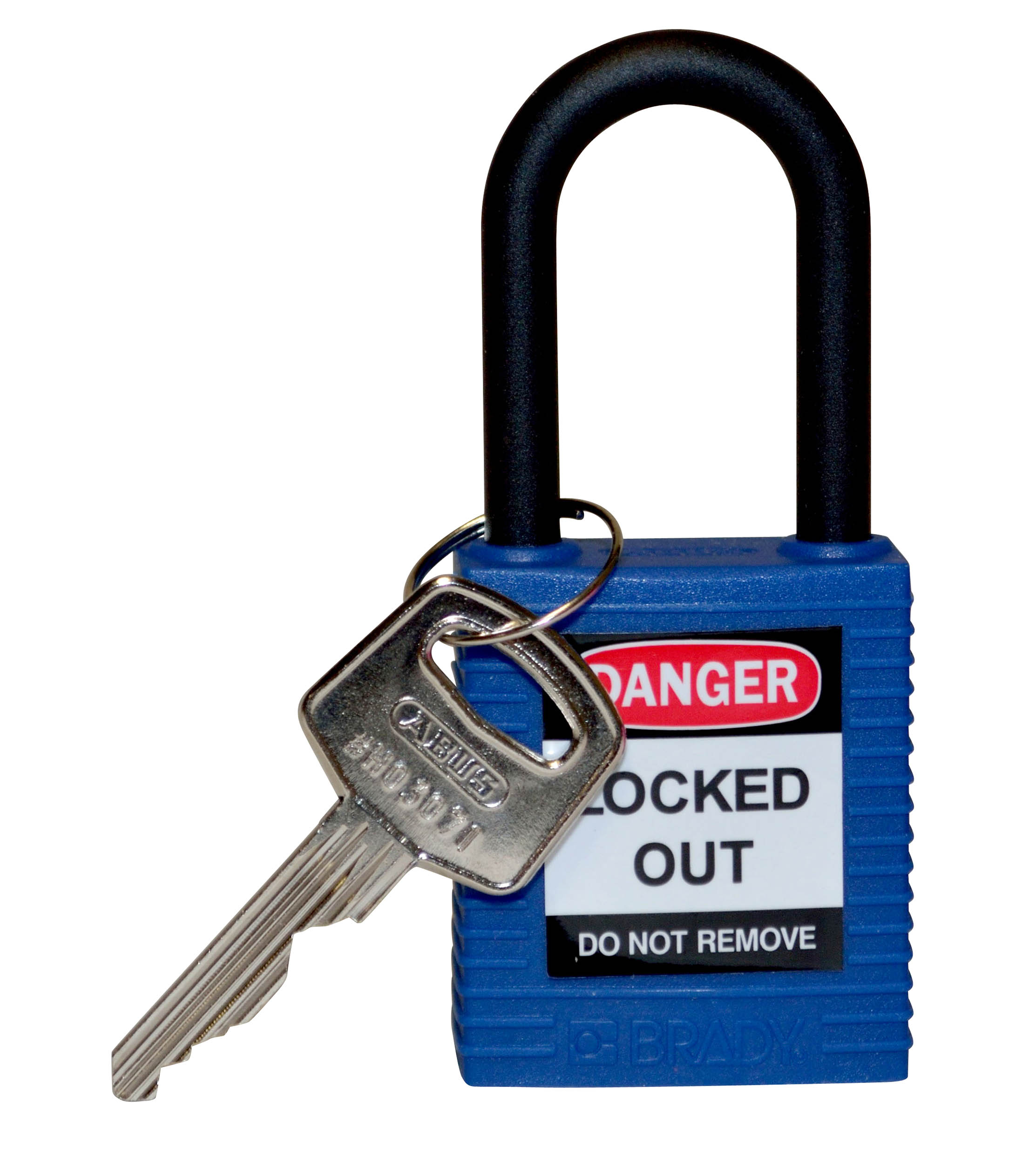 813593 Brady Key Nylon Padlock Weatherproof, 6.35 mm Shackle, 20.8 mm Body