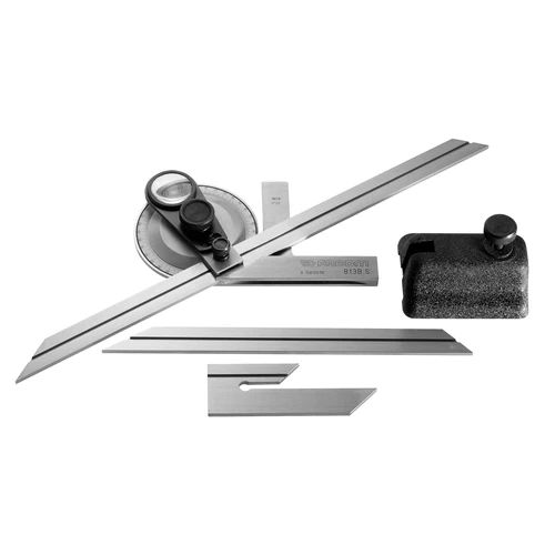 Facom Vernier Metric, ° Bevel Precision Protractor, 315 mm Stainless Steel Blade