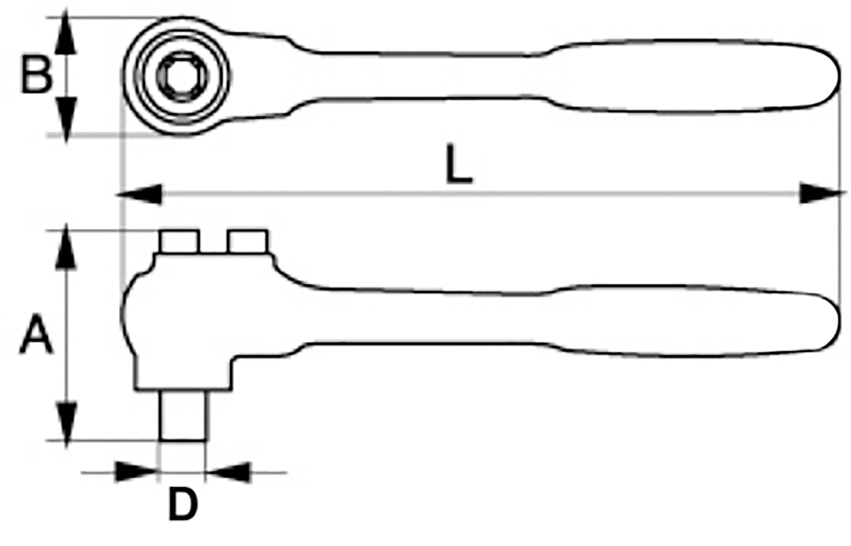 8150-12v Bahco 12.7 mm Ratchet with Ratchet Handle, 270mm Overall VDE/1000V Approved