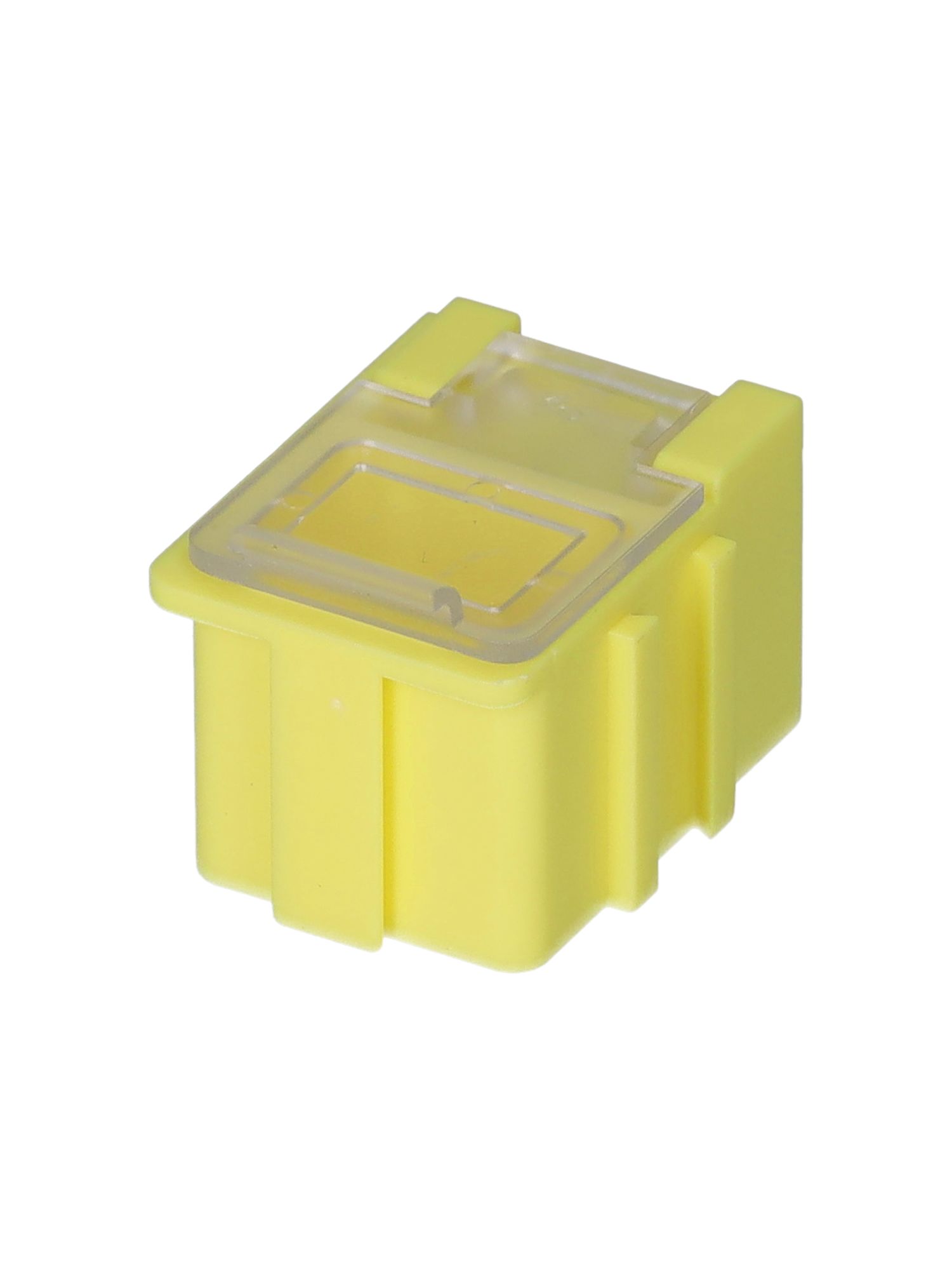 Licefa 1 Cell Transparent, Yellow Adjustable Compartments Compartment Box, 21 mm x 21.8mm x 29.4 mm