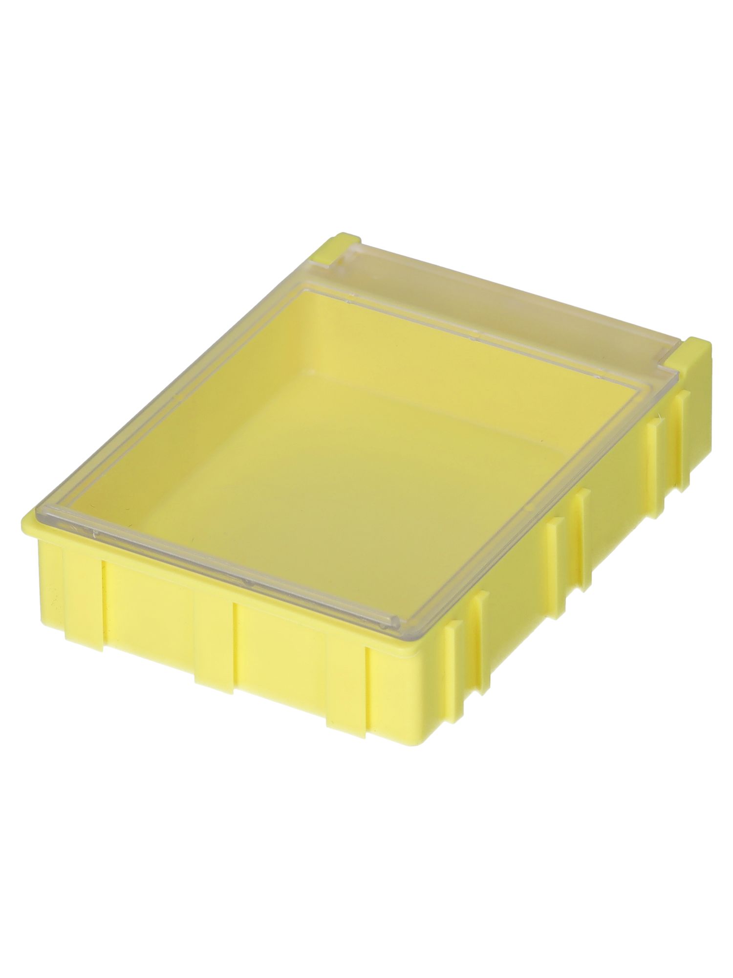 Licefa 1 Cell Transparent, Yellow Compartment Box, 21 mm x 63mm x 85.3 mm