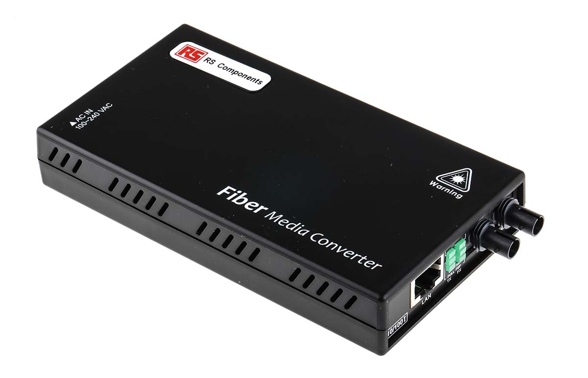 RS PRO RJ45 Ethernet Media Converter, Single Mode, 100Mbps, Full Duplex 2 km