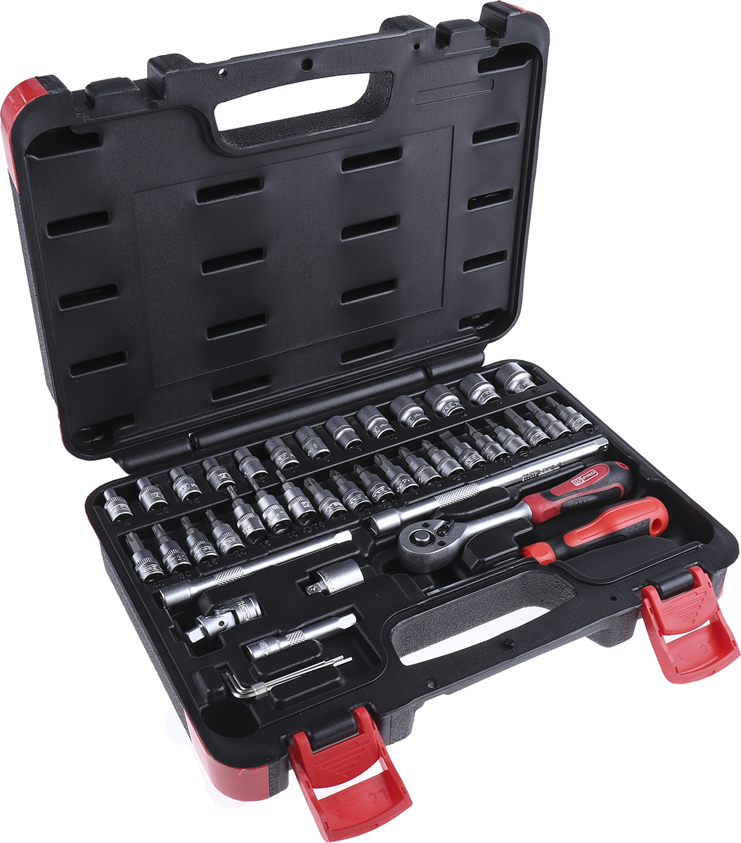 RS PRO 43-Piece 1/4 in Hexagon, Slotted, Torx Socket Set
