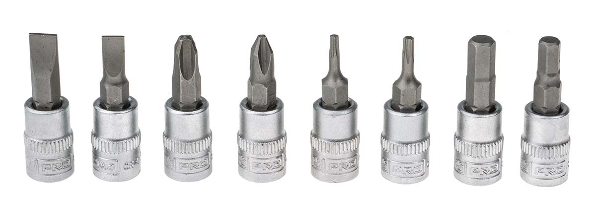 817-9224 RS PRO 43-Piece 1/4 in Hexagon, Slotted, Torx Socket Set