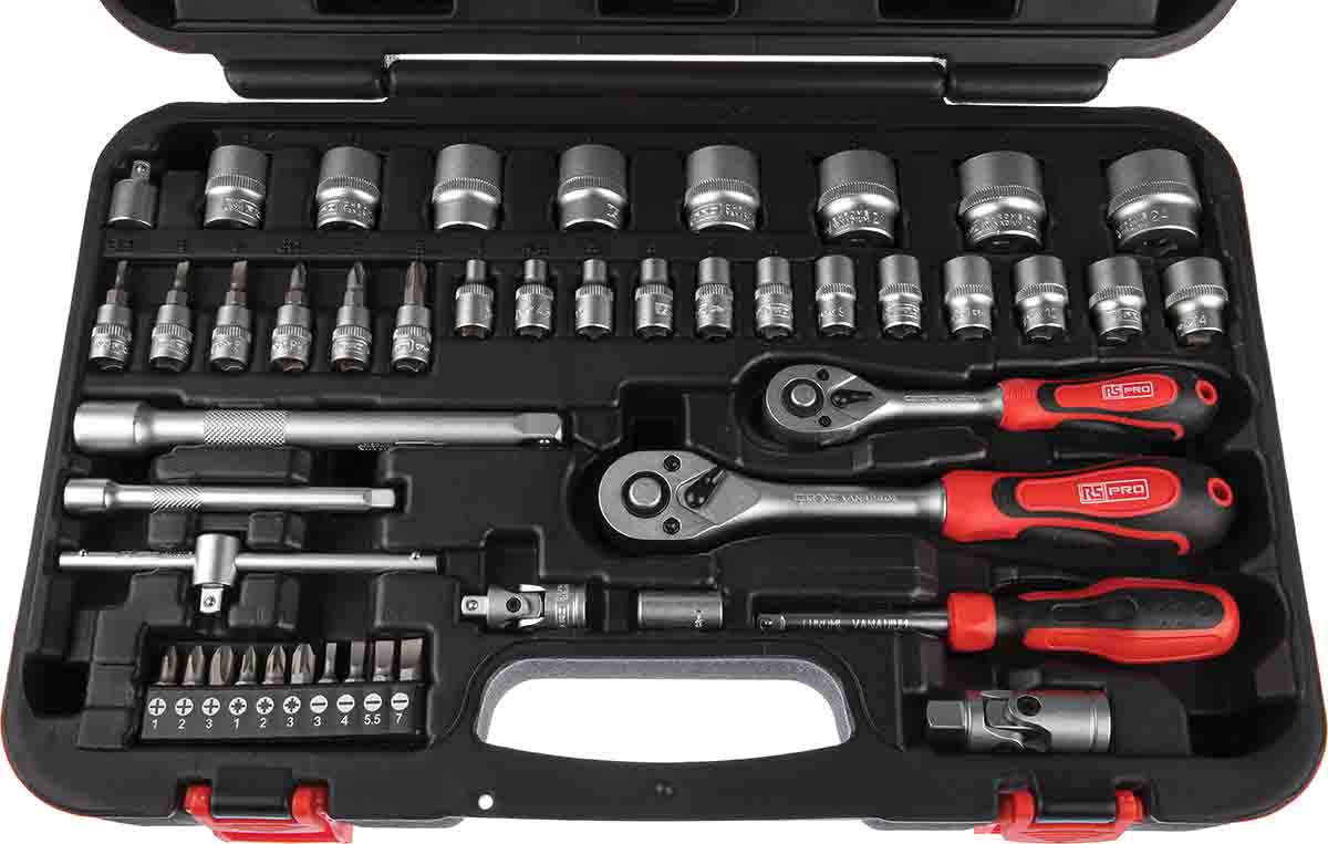 817-9242 RS PRO 46-Piece 1/4 in, 3/8 in Hexagon Socket Set