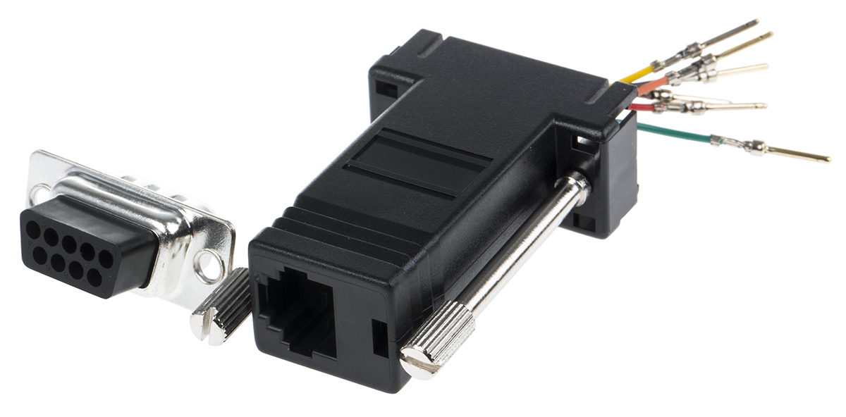 818-659 RS PRO D-Sub Adapter 9-Way D-Sub to Male Male RJ11 Female Female