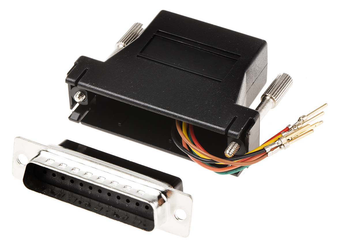 RS PRO D-Sub Adapter 25-Way D-Sub to Male Male RJ11 Female Female