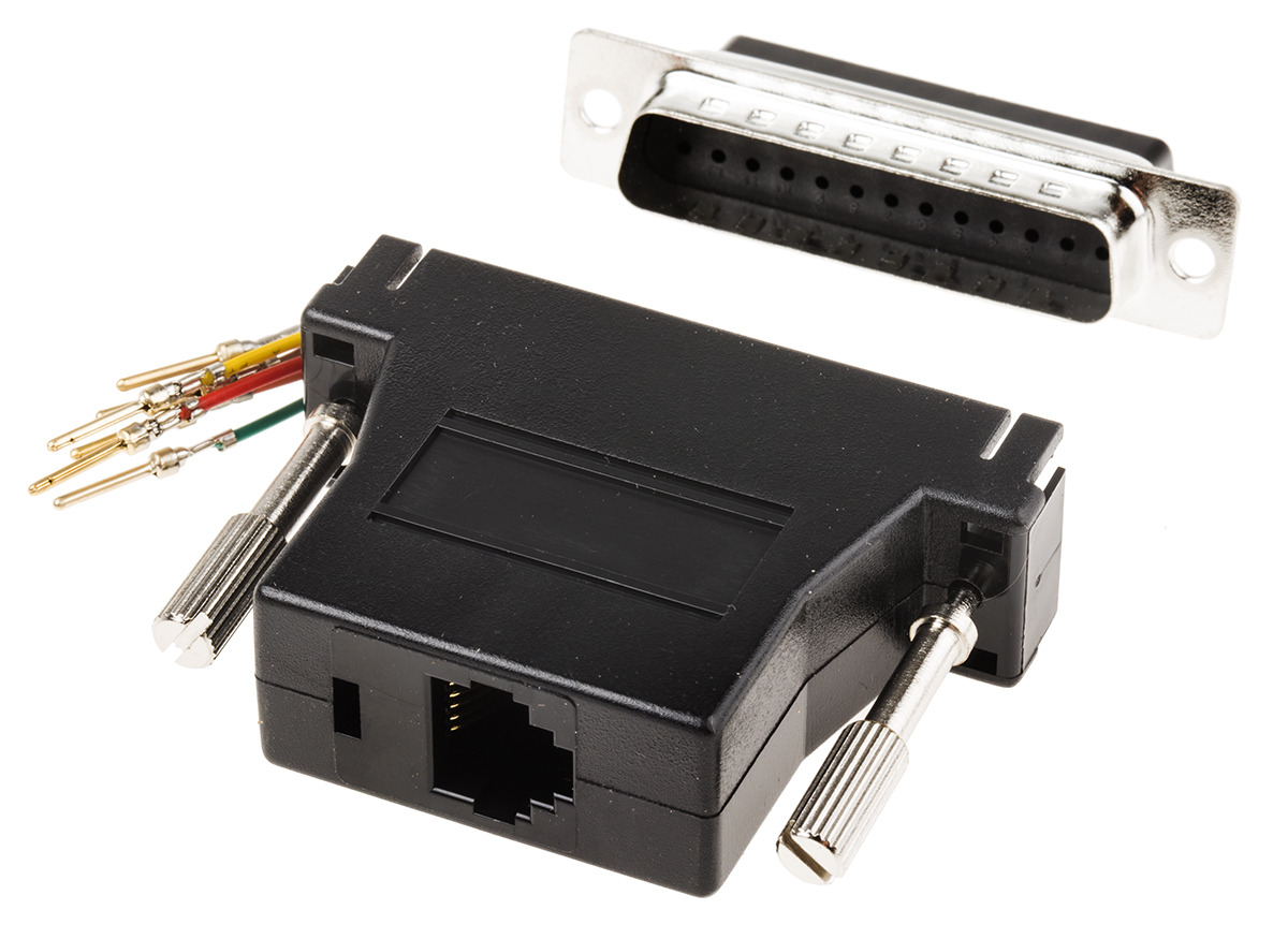 818-671 RS PRO D-Sub Adapter 25-Way D-Sub to Male Male RJ11 Female Female