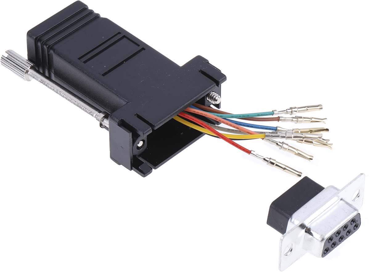 RS PRO D-Sub Adapter 9-Way D-Sub to Female Female RJ45 Female Female