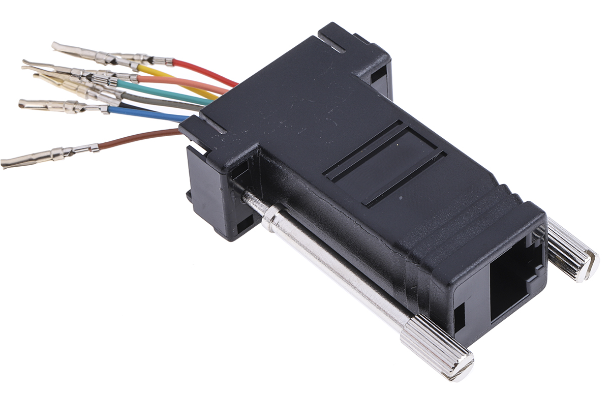 818-700 RS PRO D-Sub Adapter 9-Way D-Sub to Female Female RJ45 Female Female