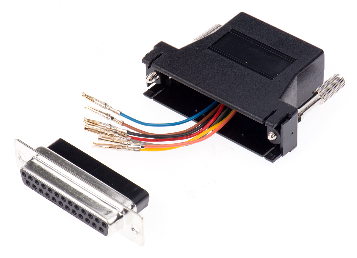 818-722 RS PRO D-Sub Adapter 25-Way D-Sub to Female Female RJ45 Female Female