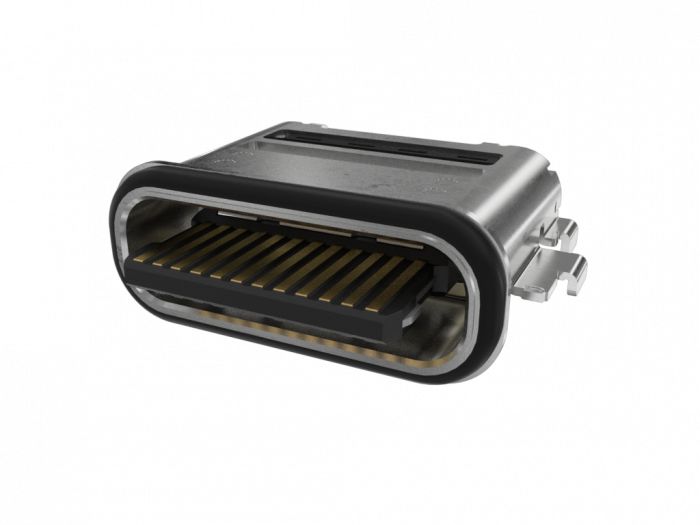 Amphenol Communications Solutions Right Angle, Mid Mount, Receptacle Type Type C USB4 USB C Connector