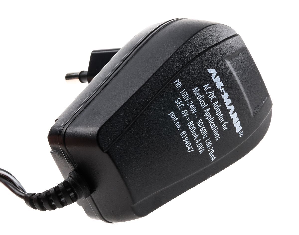 8194047 Ansmann 6.5 W AC/DC Adapter Type C 6V dc Output, 800 mA