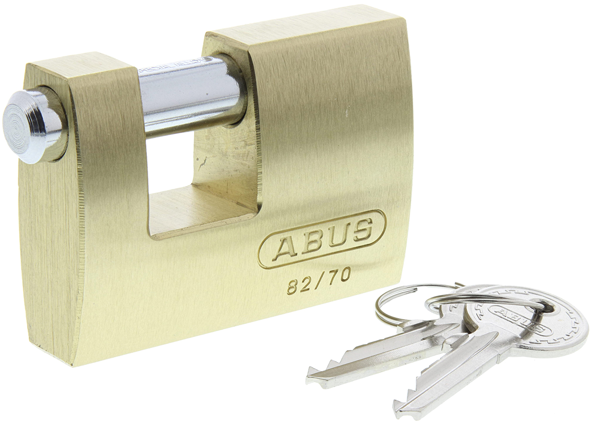 ABUS Keyed Brass, Steel Padlock Weatherproof, 12 mm Shackle, 70 mm Body