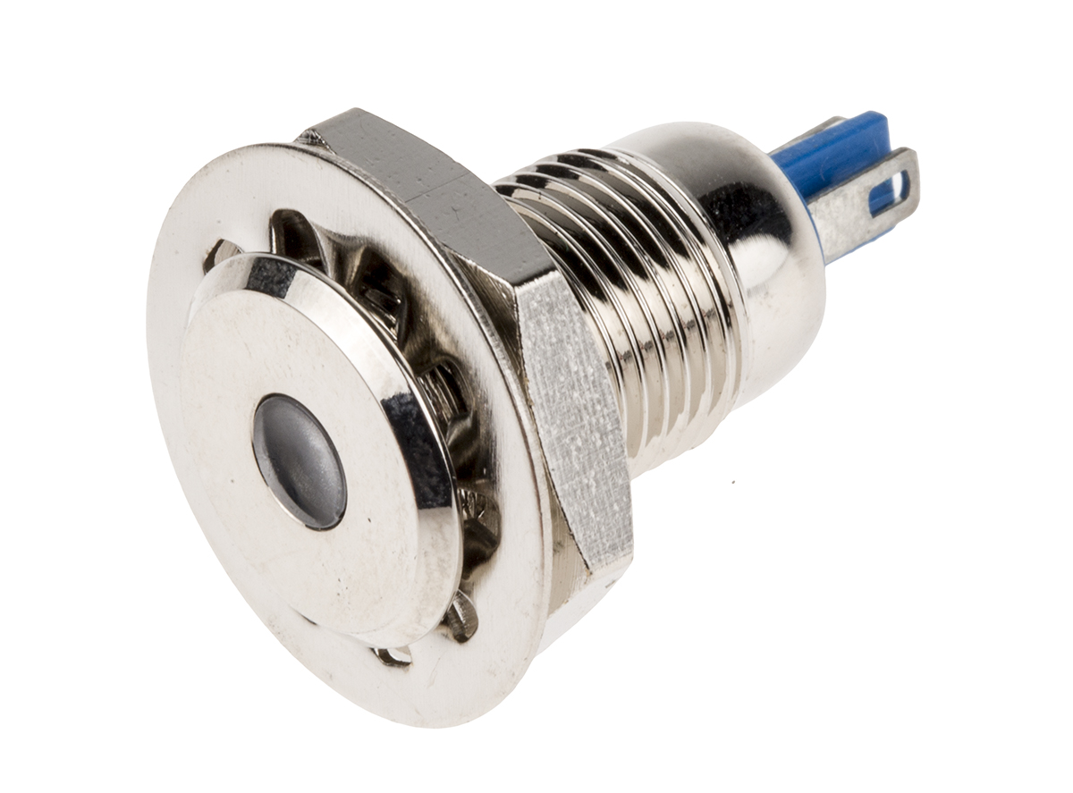 RS PRO White Panel Mount Indicator, 24V, Lead Wire Termination, IP67